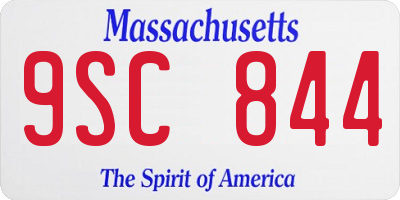 MA license plate 9SC844