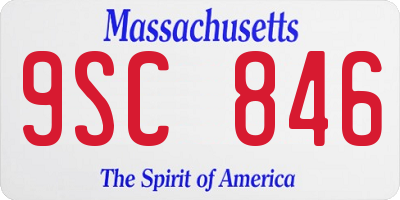 MA license plate 9SC846
