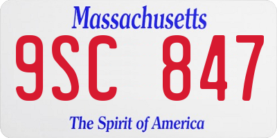MA license plate 9SC847