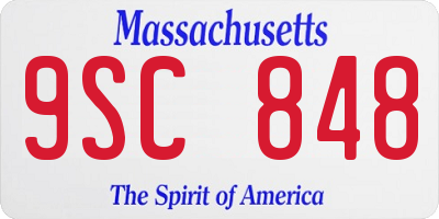 MA license plate 9SC848