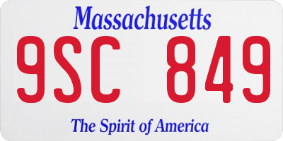 MA license plate 9SC849