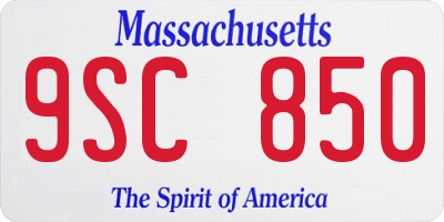 MA license plate 9SC850