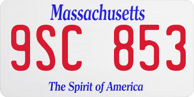 MA license plate 9SC853