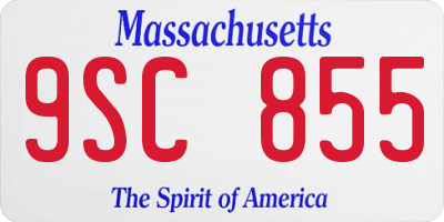 MA license plate 9SC855