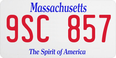 MA license plate 9SC857