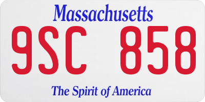 MA license plate 9SC858