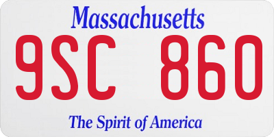 MA license plate 9SC860