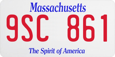 MA license plate 9SC861