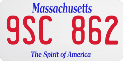 MA license plate 9SC862