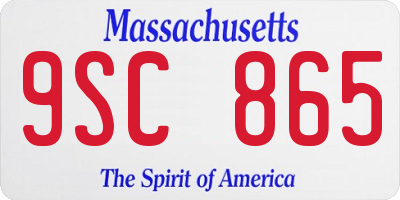 MA license plate 9SC865