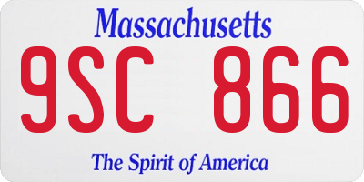 MA license plate 9SC866