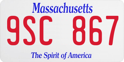 MA license plate 9SC867