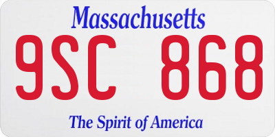 MA license plate 9SC868