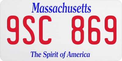 MA license plate 9SC869