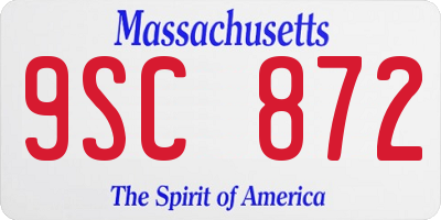 MA license plate 9SC872