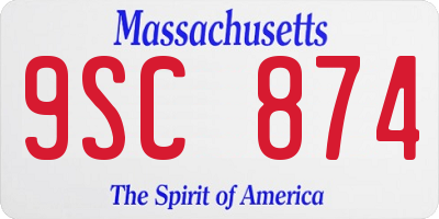 MA license plate 9SC874