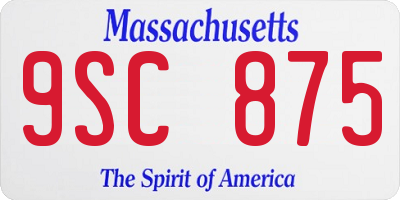 MA license plate 9SC875