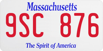 MA license plate 9SC876