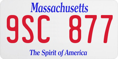 MA license plate 9SC877