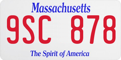MA license plate 9SC878