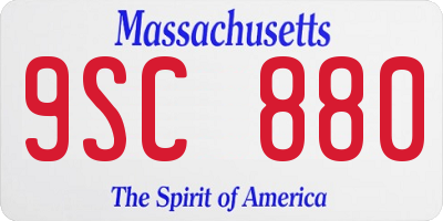 MA license plate 9SC880