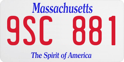MA license plate 9SC881