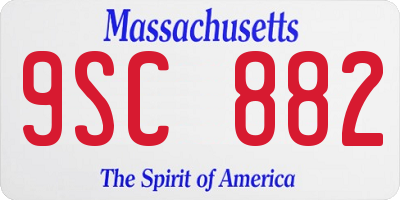 MA license plate 9SC882