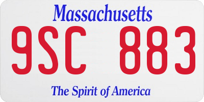 MA license plate 9SC883