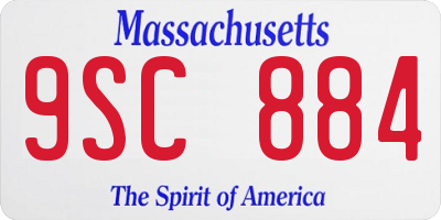 MA license plate 9SC884