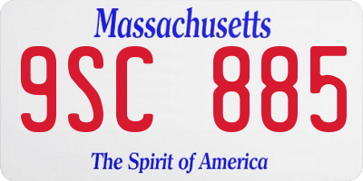 MA license plate 9SC885