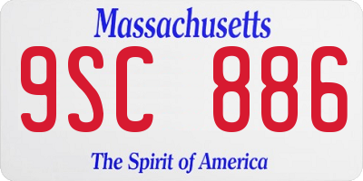 MA license plate 9SC886