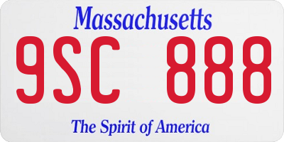 MA license plate 9SC888