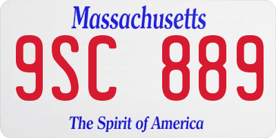 MA license plate 9SC889