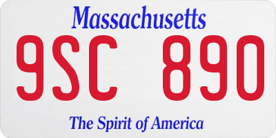 MA license plate 9SC890