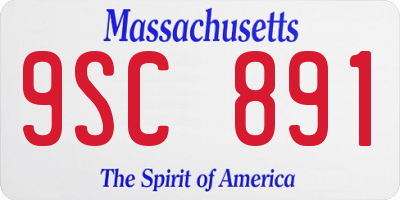 MA license plate 9SC891