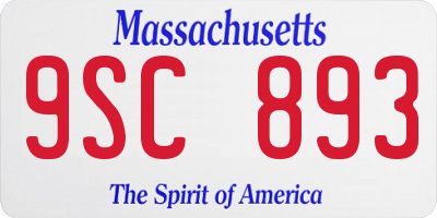 MA license plate 9SC893