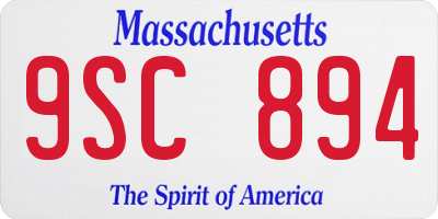 MA license plate 9SC894