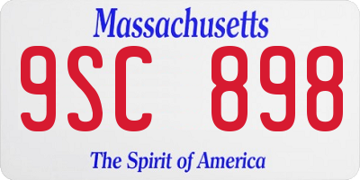 MA license plate 9SC898