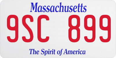MA license plate 9SC899