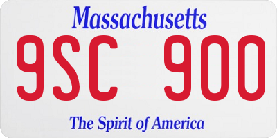 MA license plate 9SC900