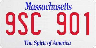 MA license plate 9SC901