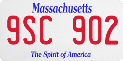 MA license plate 9SC902