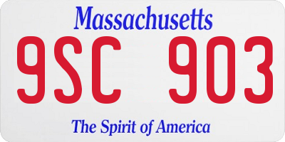MA license plate 9SC903