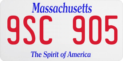 MA license plate 9SC905