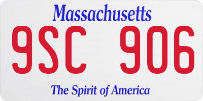 MA license plate 9SC906