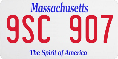 MA license plate 9SC907