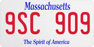 MA license plate 9SC909