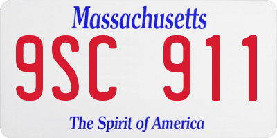 MA license plate 9SC911