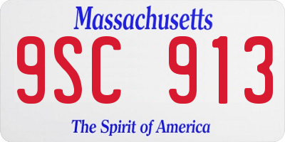 MA license plate 9SC913