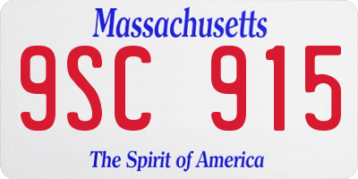 MA license plate 9SC915
